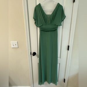 Ever Pretty Formal Green Flutter Sleeve Dress XXS XS